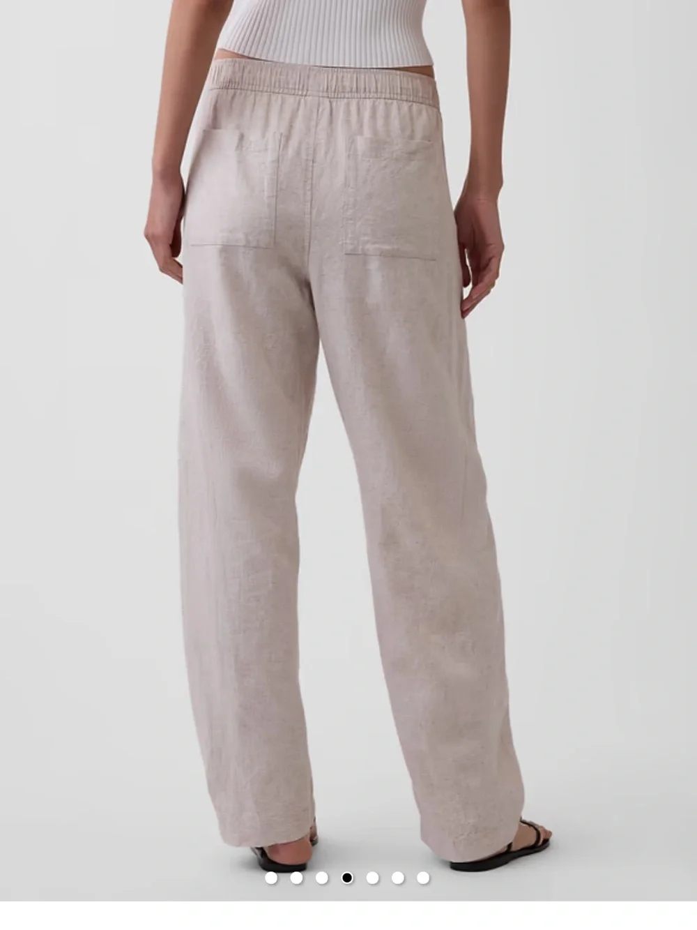 GAP NWT beige linen pants S - Picture 3 of 4
